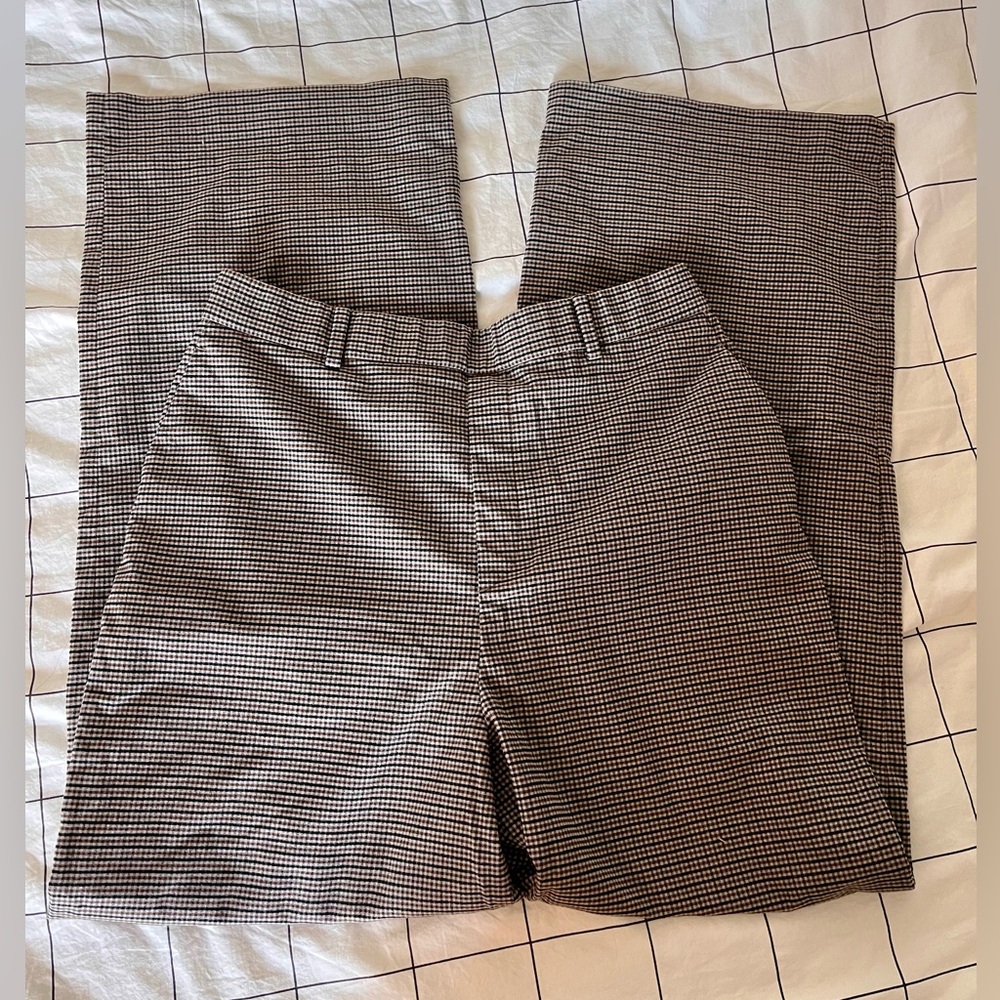 Uniqlo plaid wide pants brown